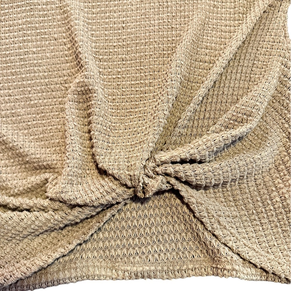 🔴 5 for $40 SALE! 
Gilli Brown Waffle Textured Light Weight Front Knot Top sz S - Picture 10 of 13